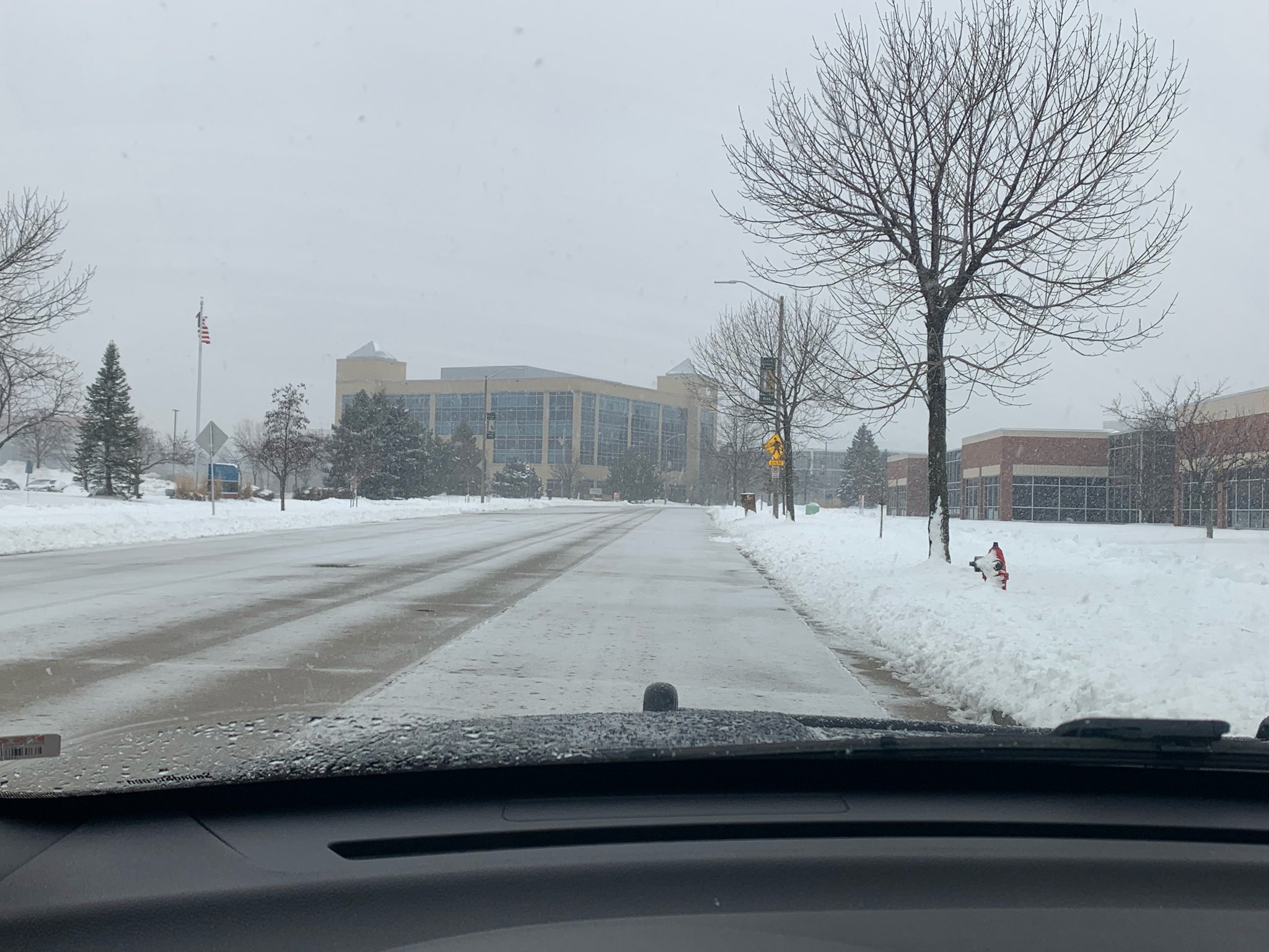 Photo of snow covered road in Wauwatosa.