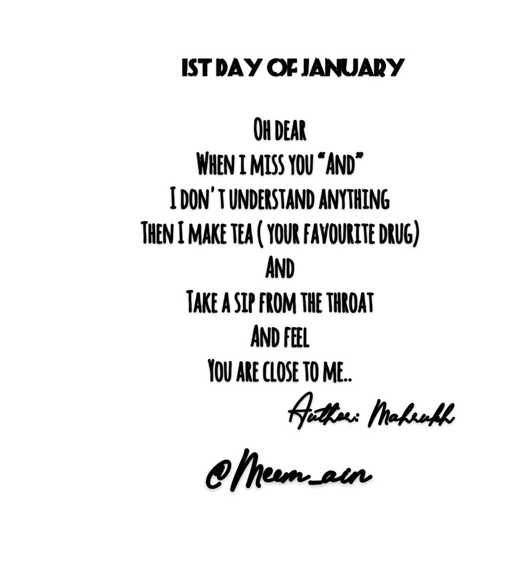 MAHRUKH62's tweet photo. 01/01/2021
#january #welcome #newyear #newcollection #pharse #qoutes #writingcommunity #author #winter #foggynight #mahrukh #meemain
@MAHRUKH62 https://t.co/25Or9f1x8b