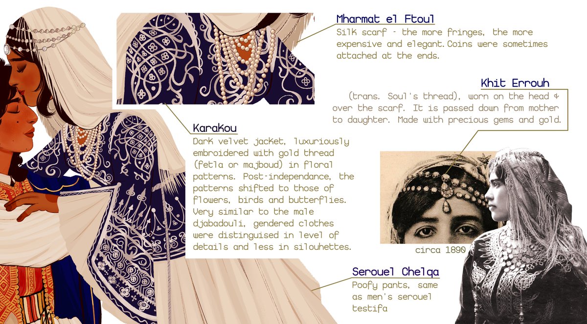 The Karakou was the choice outfit for Algiers' elite, and today it's still worn by Algerian women during important ceremonies and weddings. 