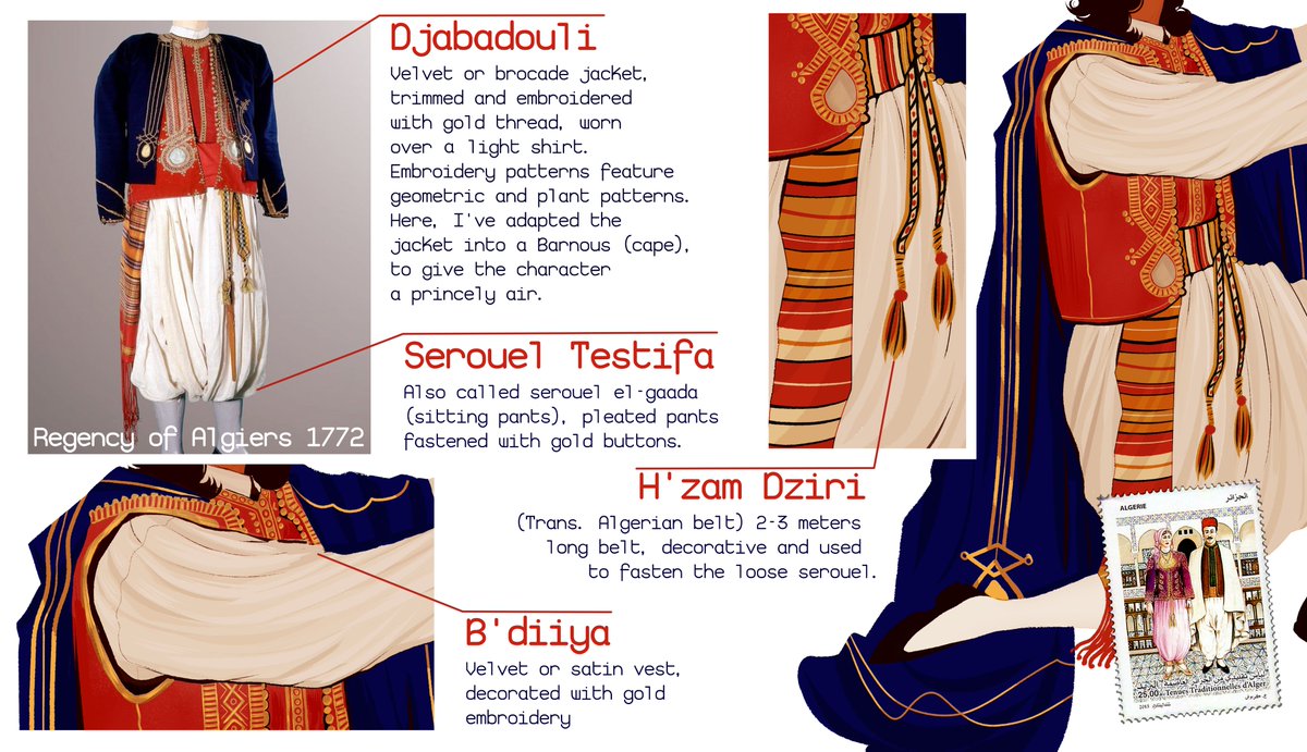 Here, the masculine equivalent to the Karakou. The serouel qaada is a popular one even today (in my town, we call it serouel loubia, which means bean pants).
