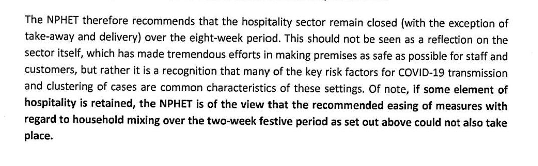 Both said some easing was warranted for December. Both also accepted that the easing was likely to lead to an increase in cases into Christmas. And both said they wanted to give people 'a meaningful Christmas'. NPHET Nov 26: