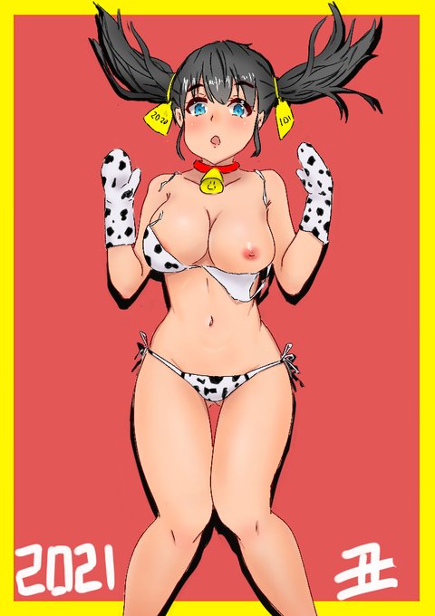 [R-18] 牛ビキニっ娘 #女の子 #巨乳 #牛娘 #牛柄ビキニ https://t.co/7tGri3iGnY 