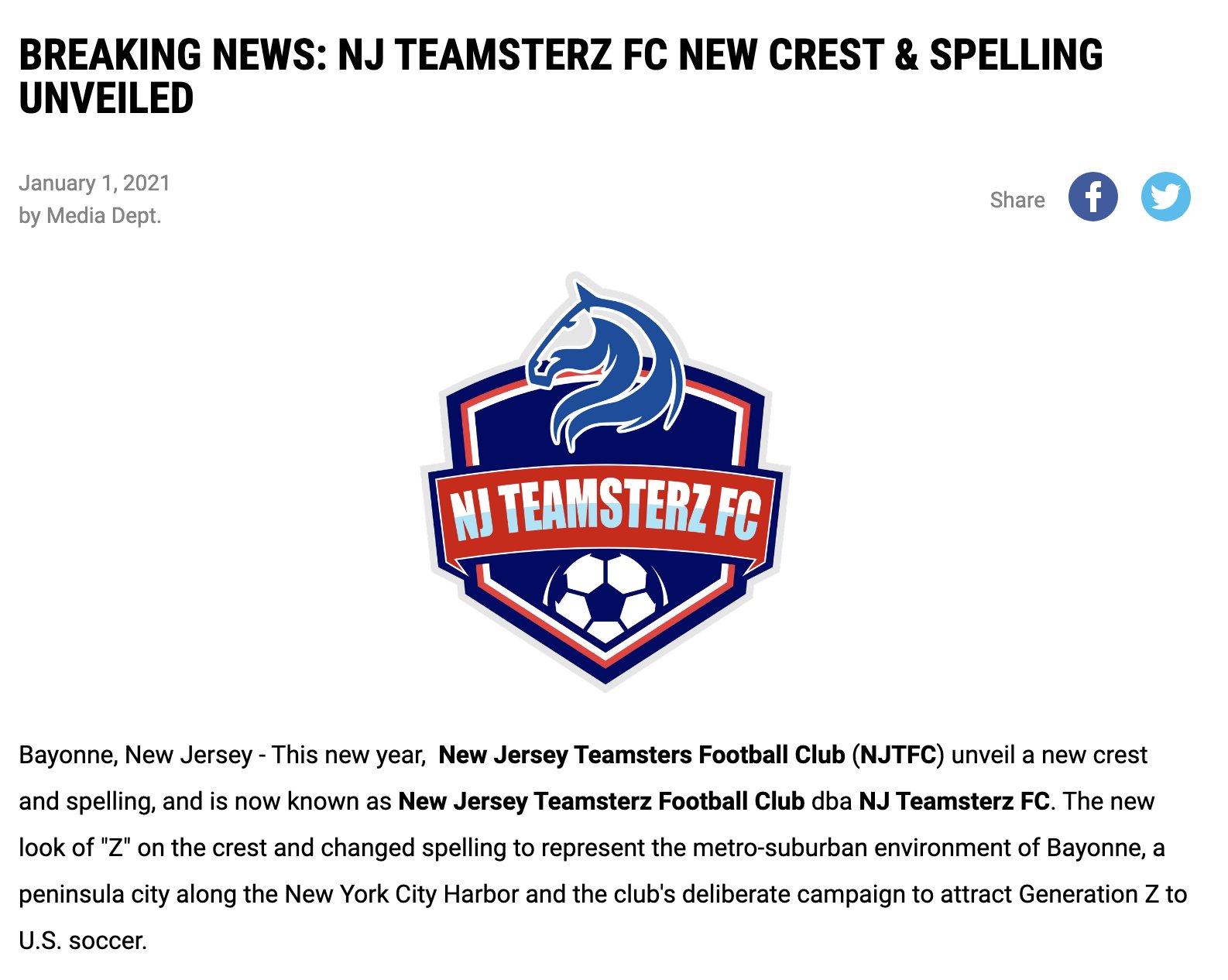 Nj teamsters sale fc