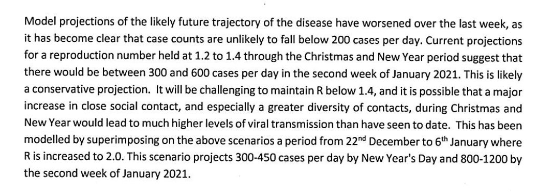 "If we start with a higher case number in early December, the threshold will be breached sooner." We did start with a higher case number, around 300. On Dec 3 NPHET said it was concerned about this high baseline but...