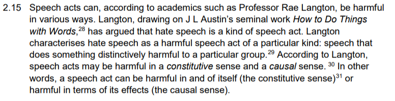 Continue to make something sound complex. Bore people into not paying attention. Make them a little bit worried about feeling stupid. But... but... Is there really a way in which something can harm that is not by way of an 'effect'? Give me an example.
