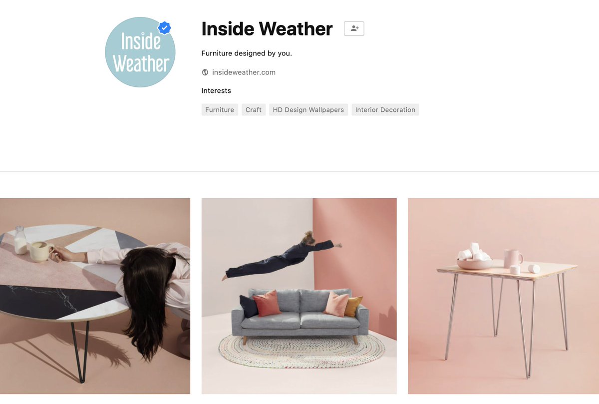 Other examples: Furniture company  @inside_weather uploaded a curated collection of images featuring the brand’s own products. And  @MorningBrew also featured a number of images in the Unsplash library that subtly promote the brand.
