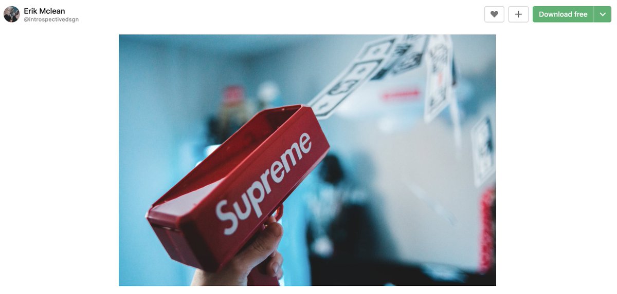 And lastly, user-generated content provides value on this channel as much as anywhere else. Encouraging customers to share photos if they have access could also benefit your brand. @Shopify and Supreme are two examples of this.