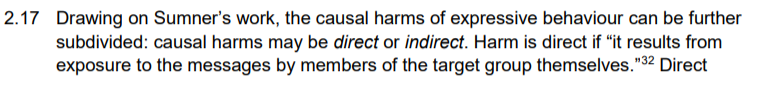The Law Commission doesn't give any examples of constitutive harm, hoping we won't notice. But that's okay because we can complicate causal harm.