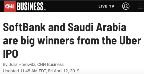 What did Softbank do with that money? Well, they used it to become the largest shareholder in Uber, another WestExec Client listed by Blinken! (That's why Uber has a personal pal of MBS on it's board of directors)