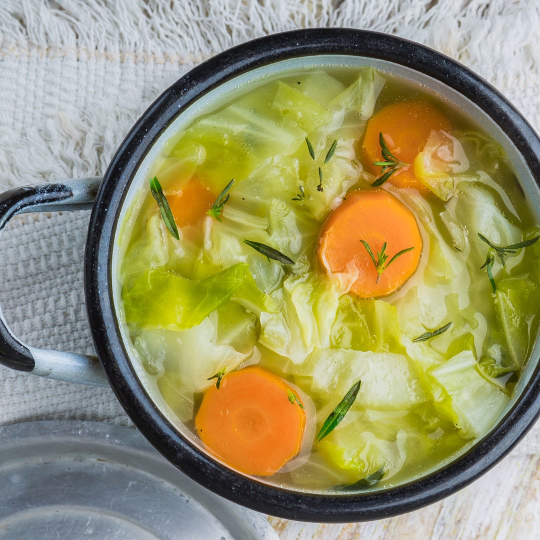 Суп с большими кусками овощей