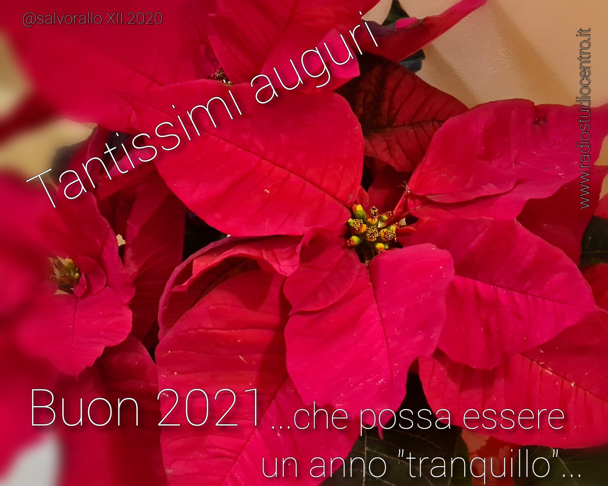 StudioCentro_FM's tweet photo. Un buon Anno Nuovo...
Che questo 2021 possa essere un anno "tranquillo" per tutti!!!
๐๐คโค๏ธ
#buon2021 #auguri #annonuovo #radiostudiocentro #marineo #Italia @salvorallo https://t.co/OrMYXoCHj0