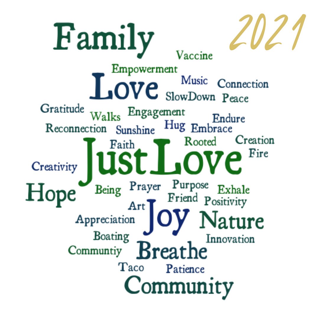 What do you hope for in 2021?✨ At the end of our Drawn By Love Christmas gathering, attendees were given the opportunity to gift each other a word. Here's what we created and we're extending these words of hope to you and yours! #justlove #HappyNewYear #WishesfortheNewYear