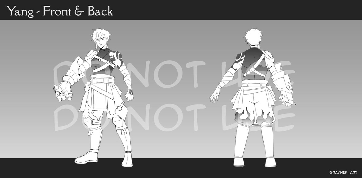Raynef_art's tweet photo. (Thread) 
[OC] Yang ( Main Character ) 
Concept art sheet + Final design that I did at my semester~! https://t.co/azRX4FrWgx