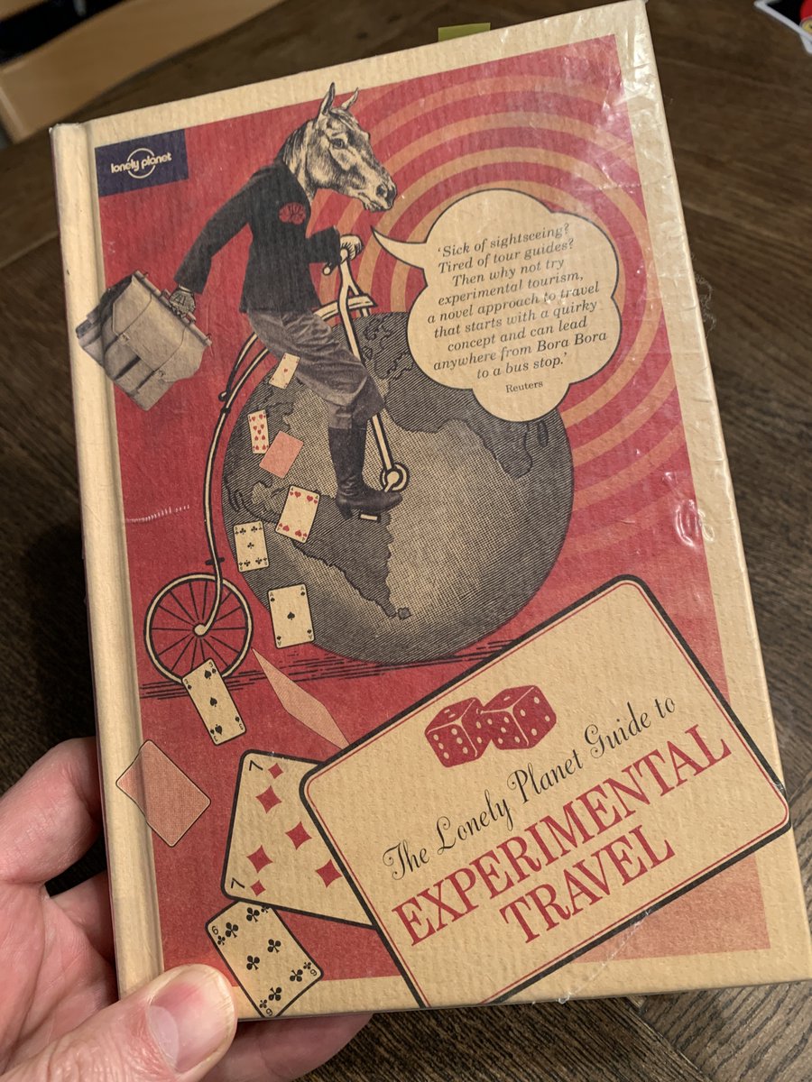 udowiegaertner's tweet photo. #Würfelspaziergang hört sich großartig an. Wenn die das gefällt, wirst du dieses Buch lieben:
"Lonely Planet Guide to Experimental Travel". Voll mit kruden Ideen, die Welt zu erkunden.
Links/Rechts-Spsziergänge oder #HumanChess. Ich mag das Buch sehr.
https://t.co/YYZC7oUquS https://t.co/ADwbuvZEGB