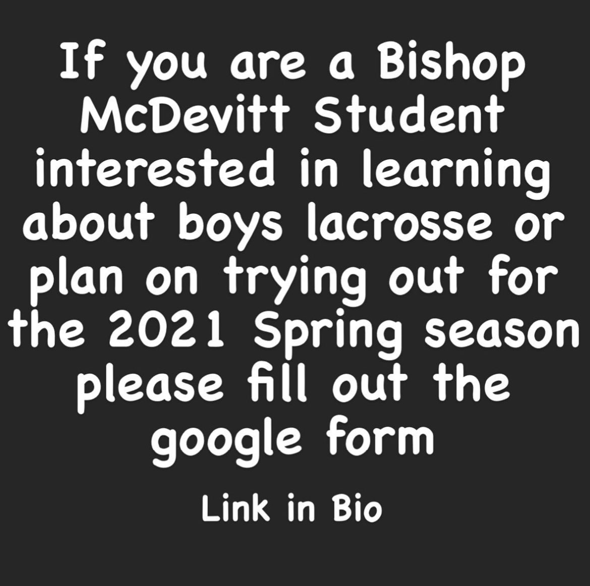 MCDboyslacrosse's tweet image. 59 days until tryouts! 

#bishopmcdevitt #crusaderlacrosse #crusadersnation #uncommon #undeniable #leavenodoubt 

forms.gle/1ATnXh3sk34rVu…