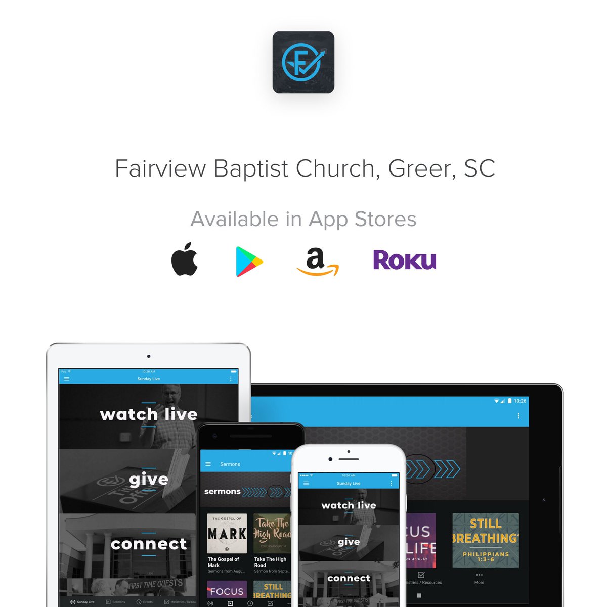 fairviewgreer's tweet photo. Happy New Year!

Introducing the new “Fairview Greer” App! Watch live, watch past sermons, find daily devotions, stay connected with our ministries, get alerts and notifications and MORE! 

Download today! #HappyNewYear

https://t.co/w54K7hrEgq https://t.co/4X0JY7iZlx