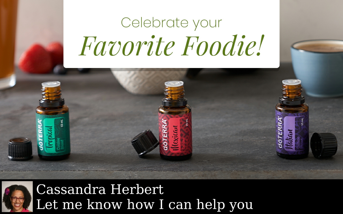 The doTERRA Cuisine Blend Collection features three blends bursting with flavor created using CPTG® essential oils: Italian blend, Mexican blend, and Tropical blend.
