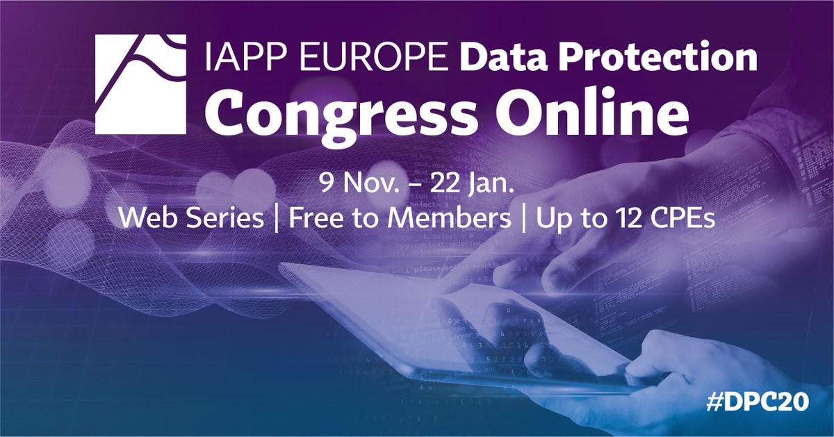 the_iapp's tweet photo. Have you had time to explore all of the expert-led content we offer in #DPC20? Free to IAPP members, you can explore our web series that's built for a new age in privacy: https://t.co/5Pzk8zie1c https://t.co/AaswMWIzIW