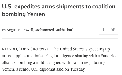 It's not like Saudi Arabia and MBS shouldn't be grateful to Tony Blinken - here is he defending the Obama administration's decision to rush arms shipments to Saudi Arabia so MBS could more effectively slaughter the people of Yemen.