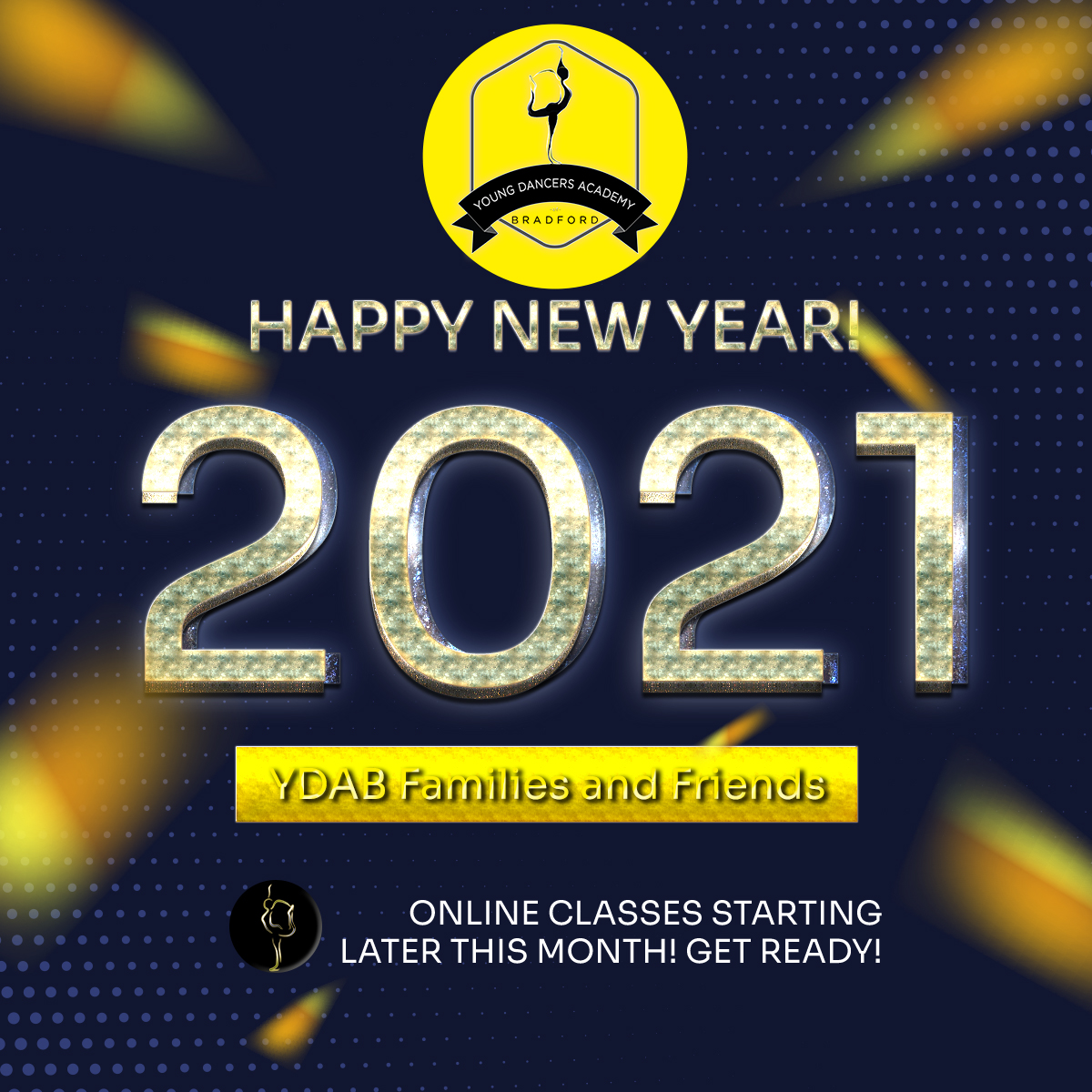 AngieCelan's tweet photo. HAPPY NEW  YEAR YDABBERS!
#DANCINGIN2021
#BRADFORDDANCE
#YDAB
#YOUNGDANCERSACADEMYOFBRADFORD
#ONLINEDANCING
#ONLINECLASSES
#BRADFORD2021 https://t.co/hbdinVRYyB