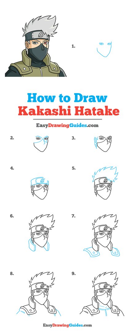 How to Draw Kakashi Hatake Drawing in 10 Easy Steps