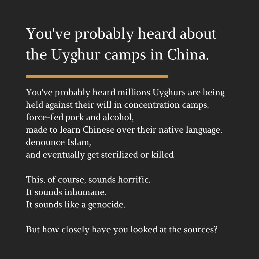 EVERYTHING YOU KNOW ABOUT XINJIANG IS WRONG.You have probably heard about Western nations making claims of "concentration camps" in China as a tool to attack and balkanize China.But how closely have you looked into the actual sources used to make these inflammatory claims?