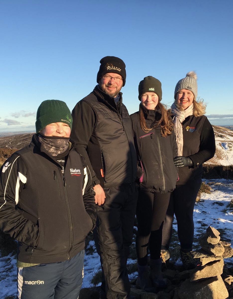 CasMillar's tweet photo. Beautiful day for family walk up the hill for ⁦@DoddieGump⁩ #doddieaid &amp; ⁦@RSABI⁩ #Run1000. Phone died half way. Is this equivalent of the dog ate my homework..  for Strava, which thinks I gave up half way. Let’s hope weather like this each day in January. https://t.co/Ulgq6UGvvL