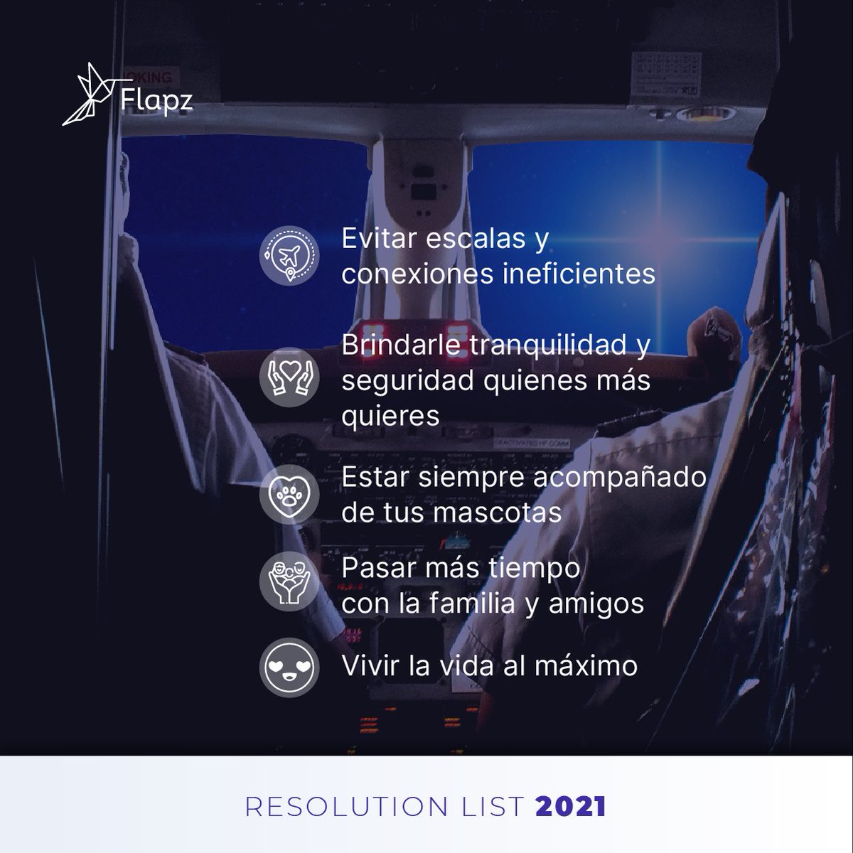 Este es un año de propósitos y para cumplir los que aplazamos en el 2020.

Flapz te quiere proponer nuestra Resolution List 2021. Toma nota porque estamos seguros querrás cumplirlos todos!