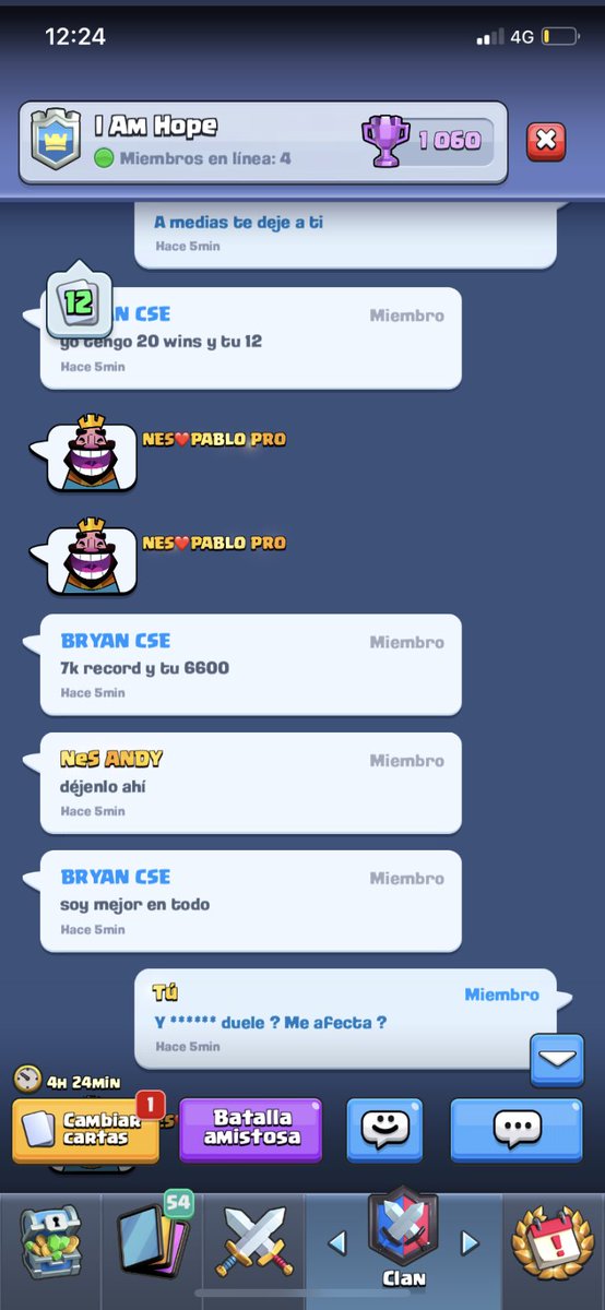 Que se puede esperar de este tipo de jugadores que se creen la gran cosa en un juego , se cree porque tiene un buen récord , copas , wins y eso lo hace más jugador ? <a href="/AnthonyBC17/">Anthony BC</a> nuestro capi le gano  en ladder y ni bm ni nada le hizo y entra al clan a reclamar @CarlosCR254 🥲😹