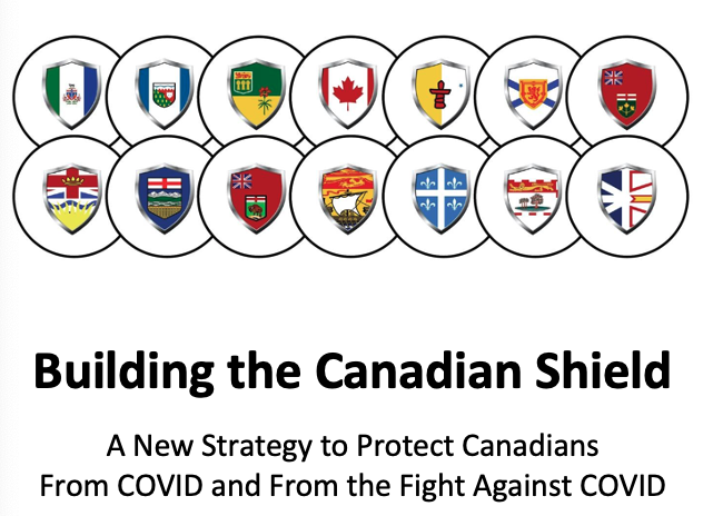 The Group crafted a made-for-Canada alternative: 1. 4-6 wk lockdown until ~75% drop in cases + testing tracing, isolation & support works effectively 2. Keep cases declining afterwards by 17-25% a week3. Shield those most affected We call this Building a Canadian Shield10/