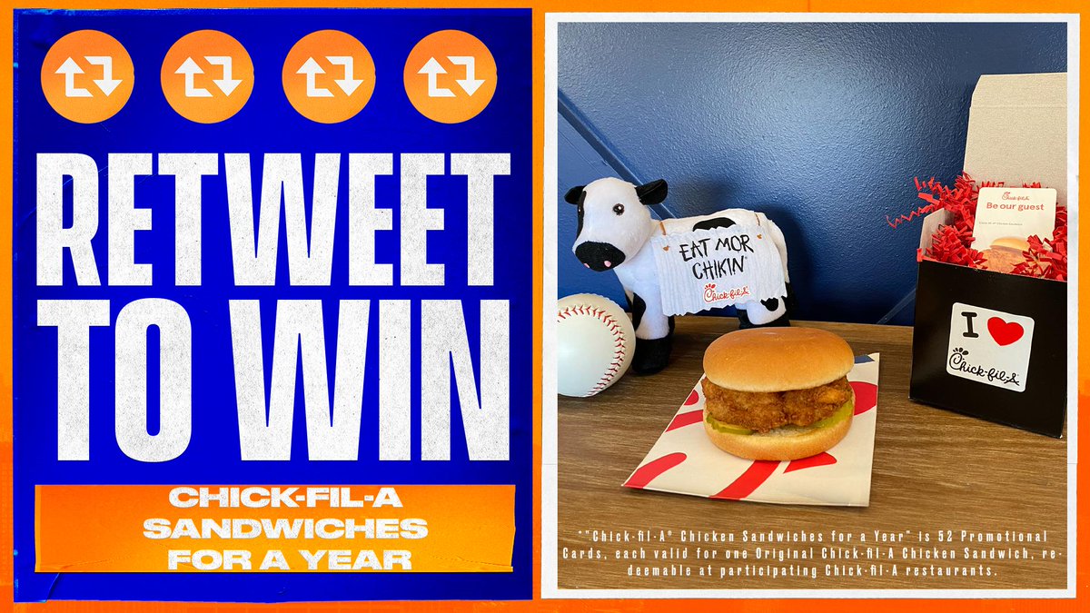 Mets's tweet image. Start your new year off right! Retweet this for a chance to win @ChickfilA sandwiches for a year.