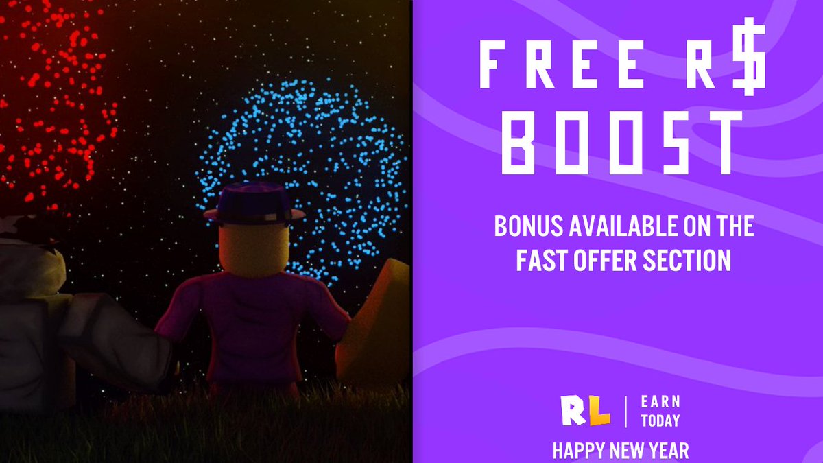 RBLXdotLand's tweet image. ❗️ New Year's R$ BONUS

🥳 Earn 15% MORE FREE R$ on RBLX.Land — Available on the "Fast" section

🔥 Bonus ends soon, earn TODAY! - rblx.land/home.php | #rblxland #robux
