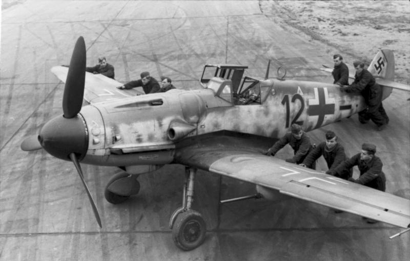 [2 of 15]On the morning of January 1, 1945, Hitler launches Operation Bodenplatte (Baseplate), an aerial assault by more than 900 Luftwaffe [Looft-wah-fah] planes flying at treetop altitude against Allied planes parked on airfields.[Luftwaffe = aerial branch of the Wehrmacht]