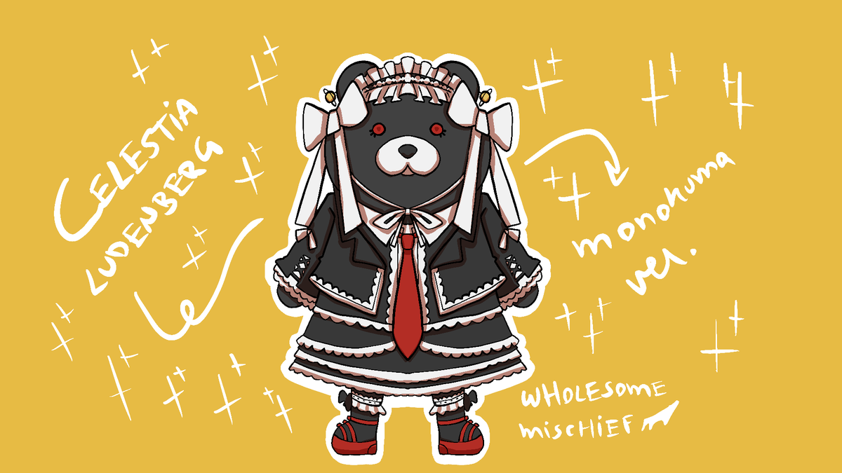 GlitterBio's tweet photo. Celestia as Monokuma?! #danganronpa https://t.co/xuB87YD3JT