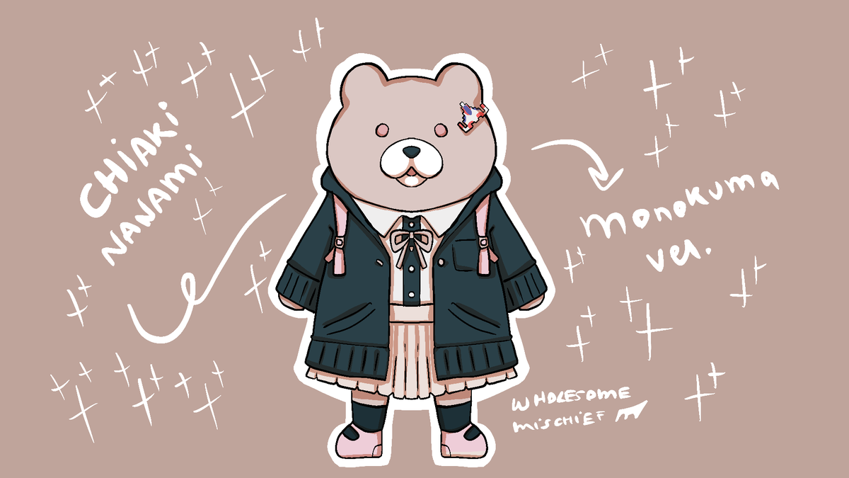 GlitterBio's tweet photo. Chiaki Nanami as Monokuma?! #danganronpa https://t.co/6kBcLCTPca