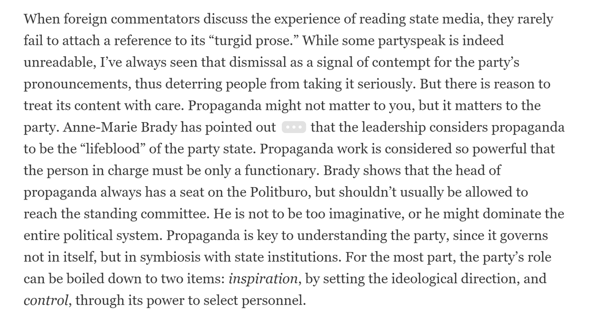 If meritocracy is bad because it rids non-meritorious elites of noblesse oblige, I wonder if China's explicit embrace of propaganda is in some ways preferable to the US model in which propaganda is endemic but identifying the propagandists is impolitic.  https://danwang.co/2020-letter/&nbsp;
