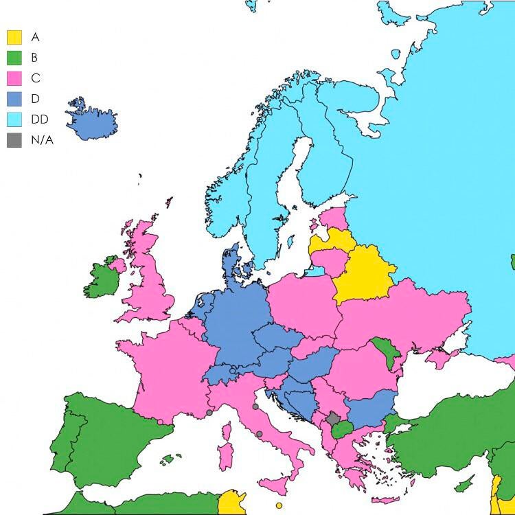 Wondering Maps on X: Average female breast size in European countries   #maps  / X