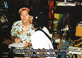 When he had a pride flag in the studio