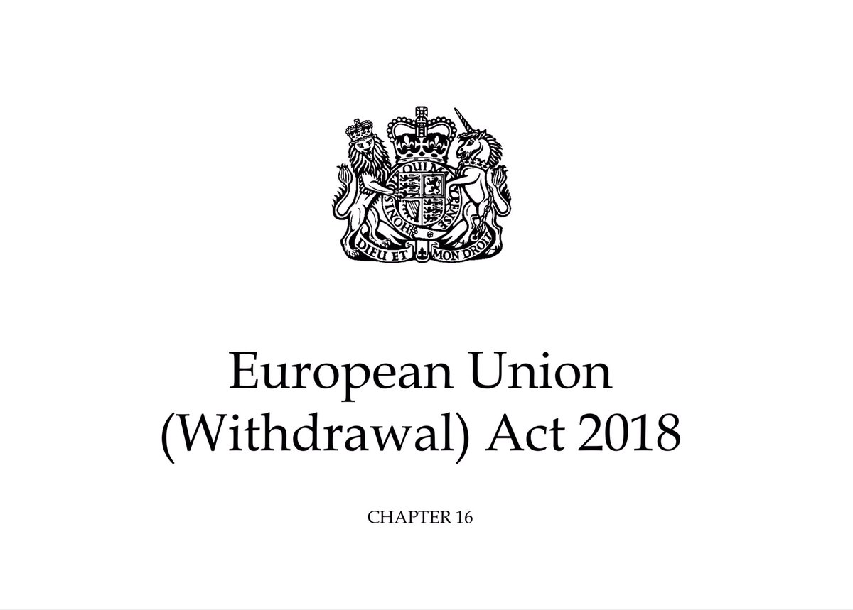 26/6/2018 - After back & forth between the 2 Houses, the PM staves off a further defeat by promising Dominic Grieve a ‘meaningful vote’ on the final deal & he votes against his own amendment to give the Govt a 16 vote majorityThe EU (Withdrawal) Bill receives Royal Assent/113