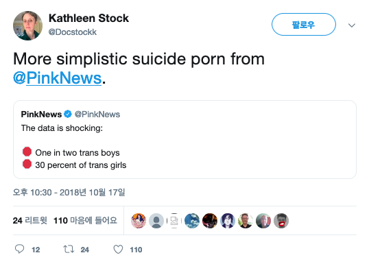 She is a denialist about trans suicides.