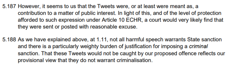 Ok - I think the Law Commission just described the gender critical position as 'harmful speech'. Yes - I am offended.