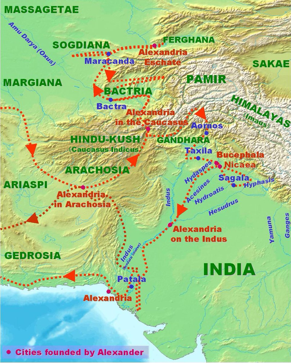 During the campaigns of Alexander the Great in the early 320s BC, the Macedonian army went into modern Pakistan & Punjab. In addition to the great learning center of Taxila, one of Alexander’s entourage named Pyrrho interacted with the “Gymnosophists”, naked wise men.(2/