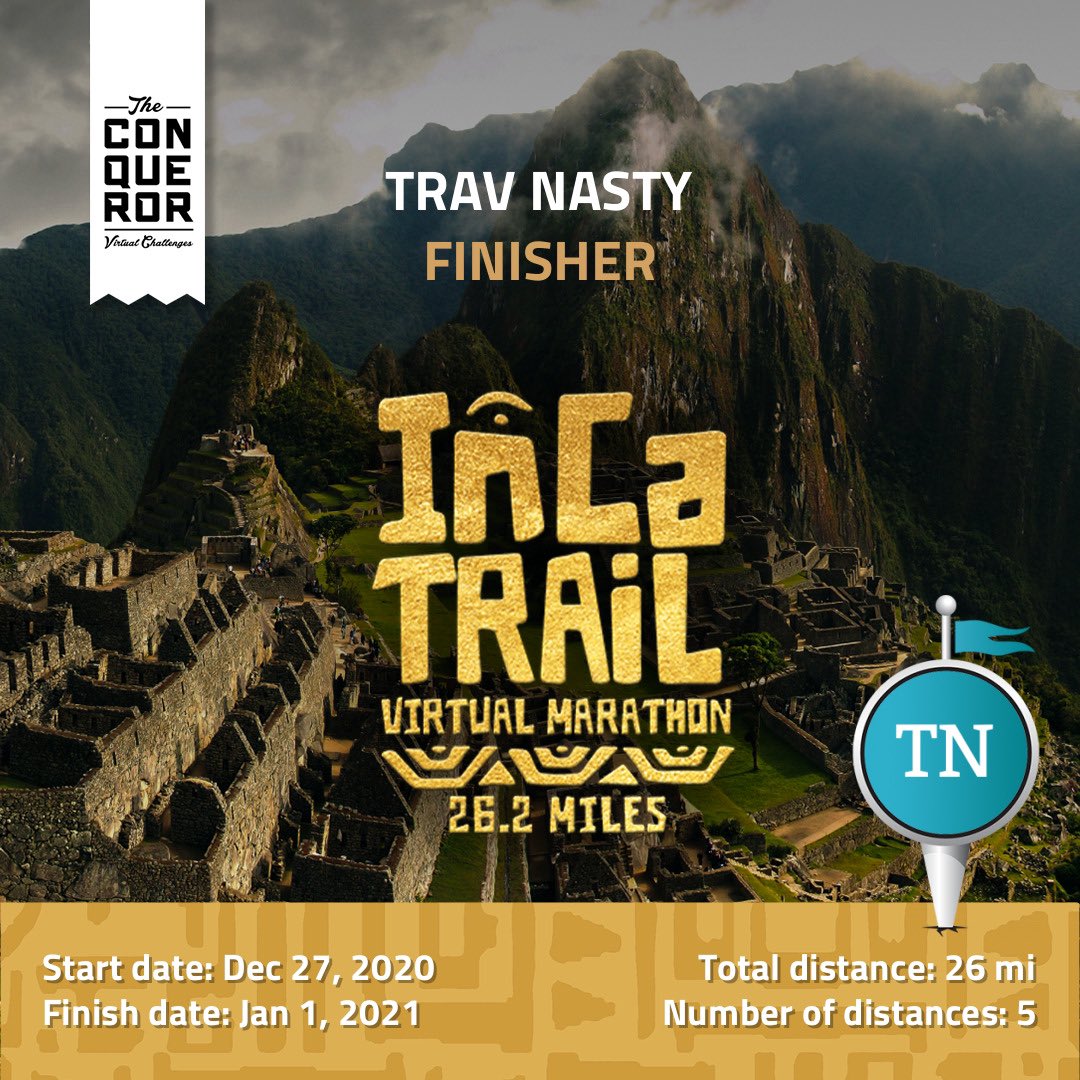 CptTravNasty's tweet image. New year, new goals 🏃🏻‍♂️ #theconquerorchallenge