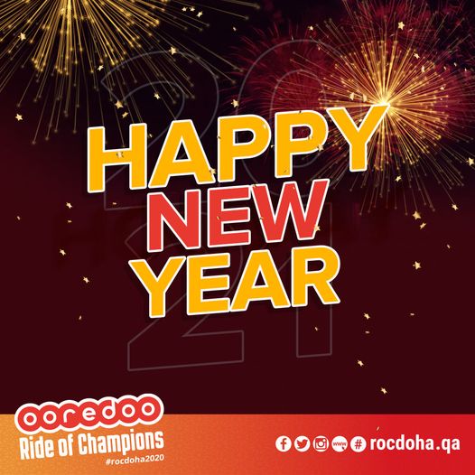 rocdoha's tweet photo. Happy New Year from the Ooredoo Ride of Champions!!! Let's sprint into 2021! Can't wait to see you all with us again this year.

#ROCFun #ROC2020 #QND2020 https://t.co/MKypKQtuhf