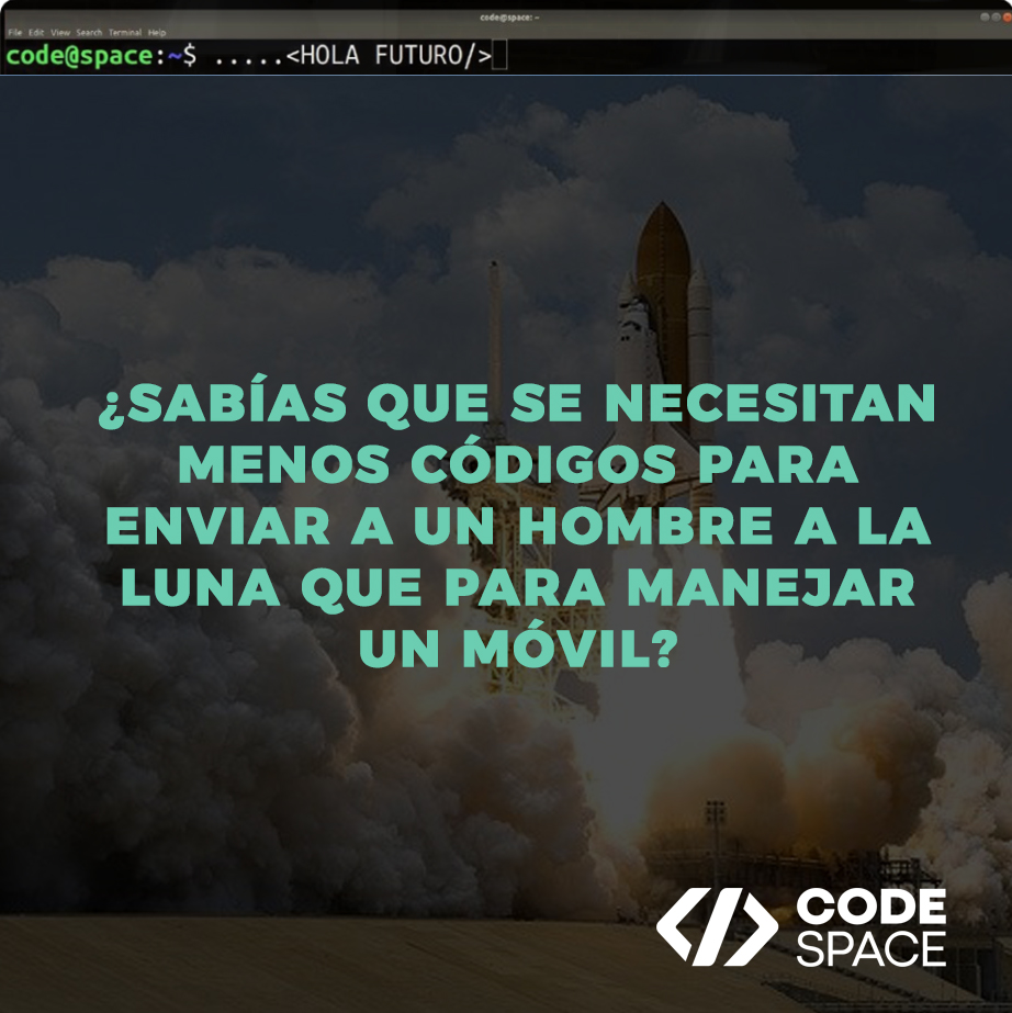 CodeSpaceAcade's tweet image. ¿Sabías que se necesitan menos códigos para enviar a un hombre a la luna que para manejar un móvil? 
#desarrolladores #code #coderlove #desarrolloweb #programadores #webdevelopment