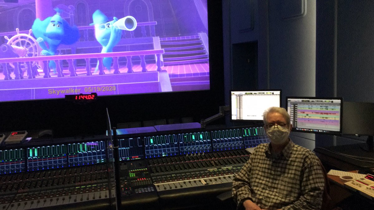 Sound mix at Skywalker ranch! I'm sure you all recognize David Parker. #PixarSoul