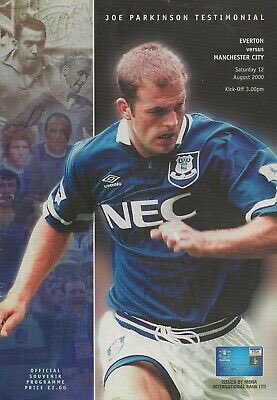 #194 EFC 3-1 Man City - Aug 12, 2000. EFCs final pre-season match saw them face newly-promoted Man City at Goodison in a testimonial for EFC player Joe Parkinson, who had been forced to retire through injury at age 28. EFC won 3-1, with 2 goals from Alexandersson & 1 from Nyarko.