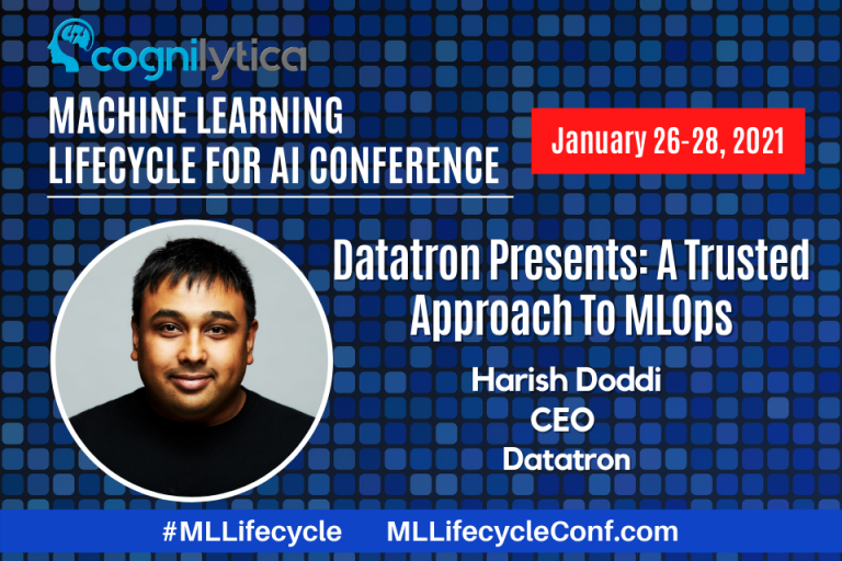 cognilytica's tweet photo. Join @thinkingkiddo from @getdatatron for his presentation "Datatron Presents: A Trusted Approach to MLOps" January 27th at 2:45 PM EST at #MLLifecycleConf. To register go to: https://t.co/mReQa5j73t #ML #AI https://t.co/bNdDNeHTfD https://t.co/9Uxet2y2RK