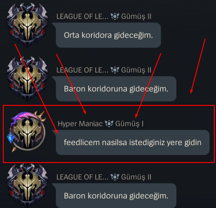 Turkiye'deki #WildRift toplulugu. Rank maclarin 10/8 i bu sekil geciyor. Kufurun binibin para zaten. Alic raporlananlara uyari verilmeli. #LeagueOfLegends <a href="/wildriftTR/">League of Legends: Wild Rift Türkiye</a>