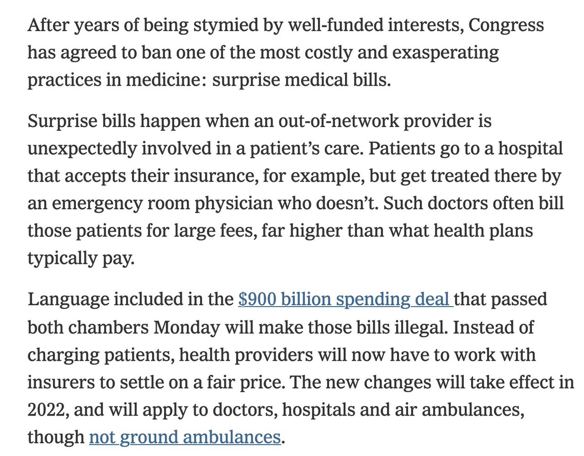 And of course there's the ban on surprise medical bills as  @sarahkliff discusses.  https://www.nytimes.com/2020/12/20/upshot/surprise-medical-bills-congress-ban.html